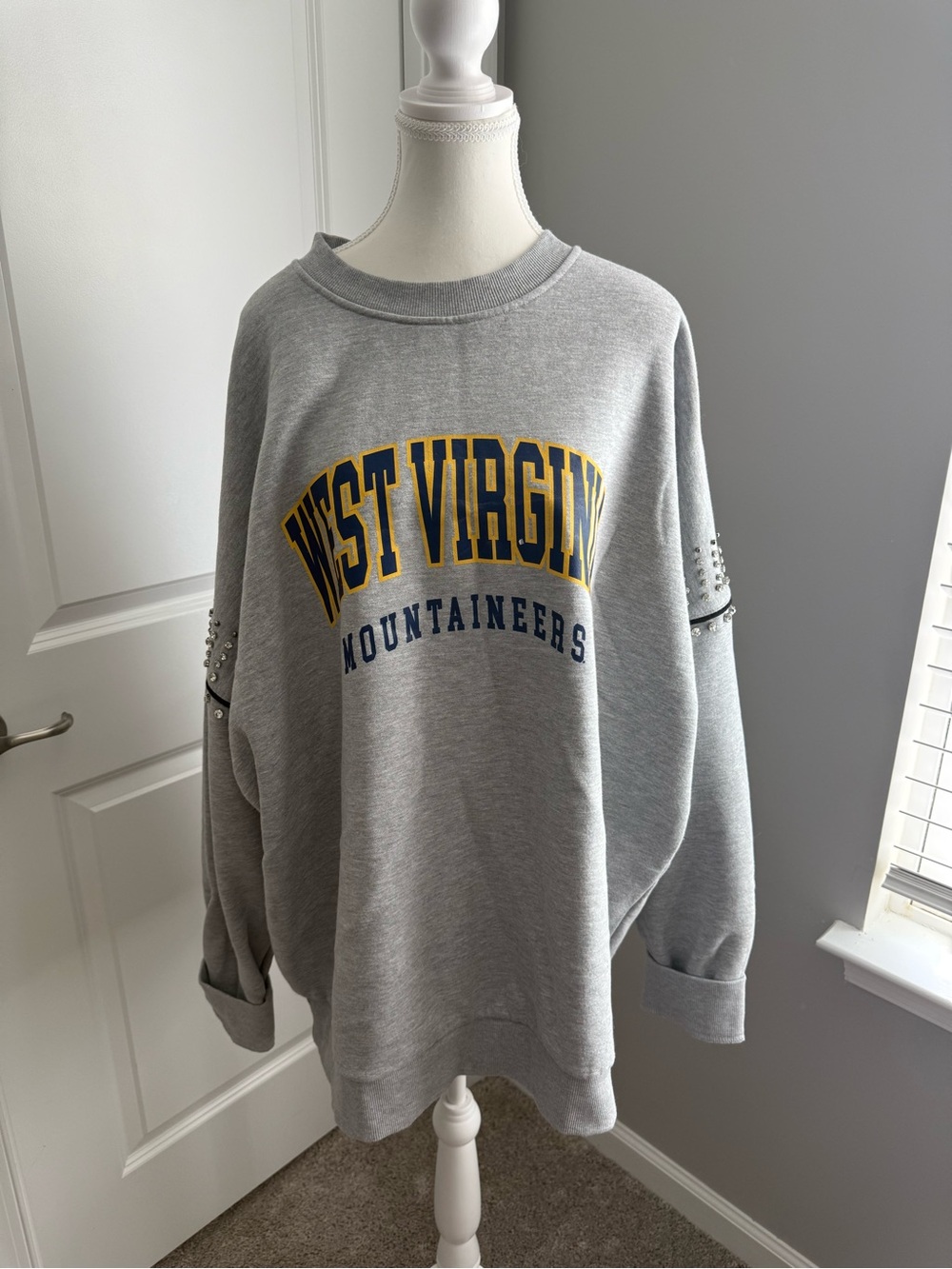 Gameday Couture• WVU studded sweatshirt